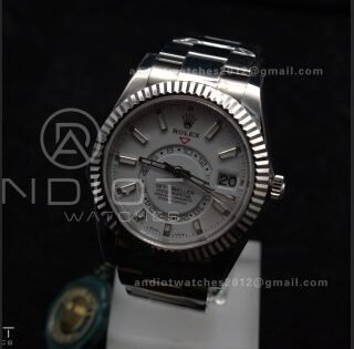 Sky-Dweller 326934 904L SS ZF 1:1 Best Edition White Dial on SS Bracelet A2824