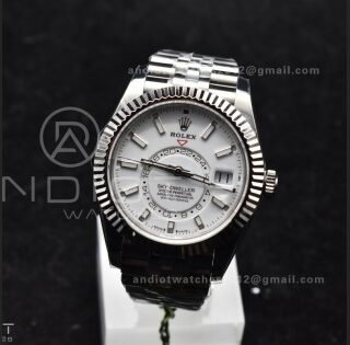Sky-Dweller 326934 904L SS ZF 1:1 Best Edition White Dial on SS Jubilee Bracelet A2824