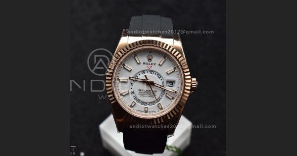 Sky-Dweller 336235 RG ZF 1:1 Best Edition White Dial on Oyster-flex Strap A23J (Gain Weight)