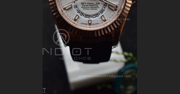 Sky-Dweller 336235 RG ZF 1:1 Best Edition White Dial on Oyster-flex Strap A23J (Gain Weight)