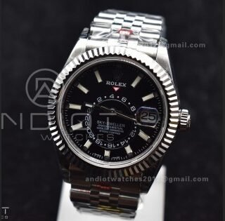 Skydweller SS Noob Best Edition Black Dial on SS Jubilee Bracelet A23J