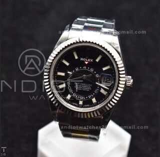 Skydweller SS Noob Best Edition Black Dial on SS Oyster Bracelet A23J