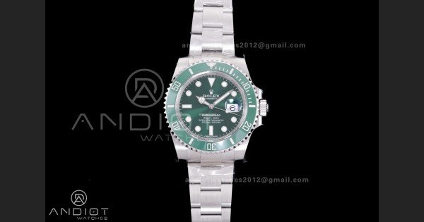 Submariner 116610 LV Green Ceramic C+F 904L 1:1 Best Edition On SS Bracelet VR3135
