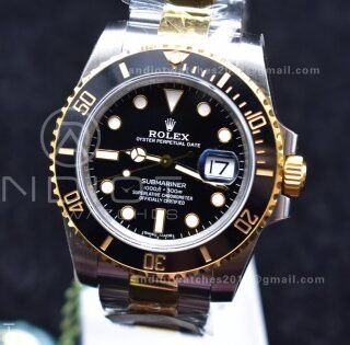 Submariner 116613 LN SS/YG Black Ceramic 904L Steel King1:1 Best Edition 3135