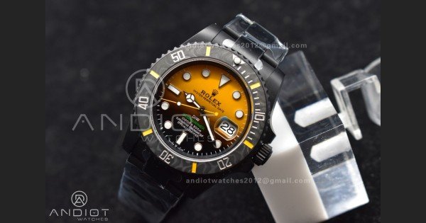 Submariner DIW DLC VSF 1:1 Best Edition Black/Yellow Dial on DLC Bracelet VS3135