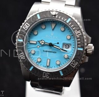 Submariner DIW Sandblasted VSF 1:1 Best Edition Tiffany Blue Dial on SS Bracelet VS3135