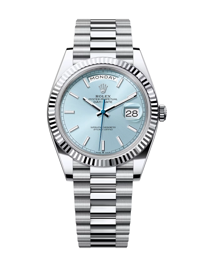 Superclone Rolex Day-Date Ice blue Dial 228236 40 mm
