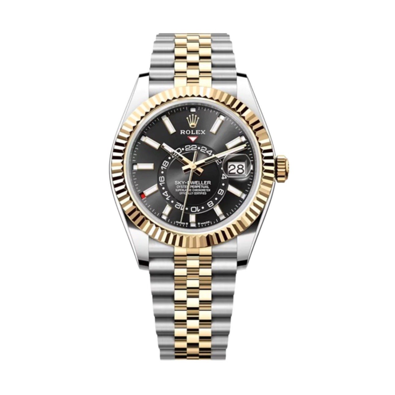 Superclone Rolex Sky-Dweller Bright black Dial 336933 Jubilee