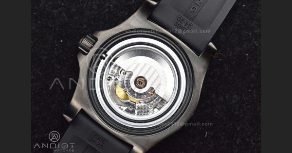 Superocean Automatic 44 TF 1:1 Best Edition Blue Dial Black Bezel On Black Rubber Strap A2824