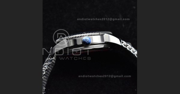 SuperOcean Heritage II BLSF 42mm SS White Dial Blue Ceramic Bezel on SS Mesh Bracelet A2824