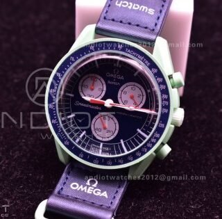 Swatch x Omega Bioceramic Moonwatch Mission to Earth on Nylon Strap Quartz