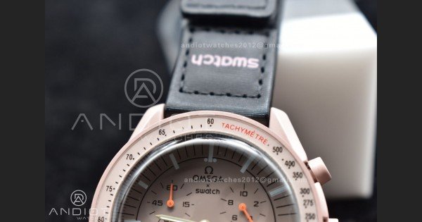 Swatch x Omega Bioceramic Moonwatch Mission to Jupiter on Nylon Strap Quartz