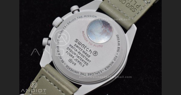 Swatch x Omega Bioceramic Moonwatch Mission to Pluto on Nylon Strap Quartz
