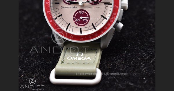 Swatch x Omega Bioceramic Moonwatch Mission to Pluto on Nylon Strap Quartz