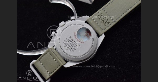 Swatch x Omega Bioceramic Moonwatch Mission to Pluto on Nylon Strap Quartz