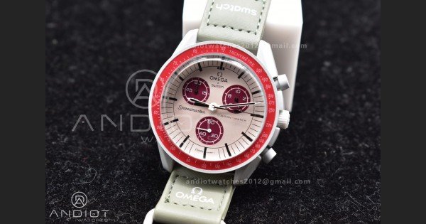 Swatch x Omega Bioceramic Moonwatch Mission to Pluto on Nylon Strap Quartz