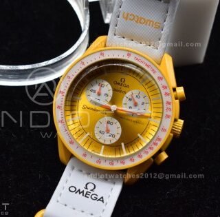 Swatch x Omega Bioceramic Moonwatch Mission to the Sun on Nylon Strap Quartz