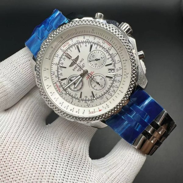 Swiss AAA Replica Breitling Bentley Motors T A25363 – 47mm Chronograph Watch With White Dial & Stainless Steel Bracelet