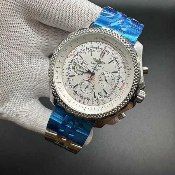 Swiss AAA Replica Breitling Bentley Motors T A25363 – 47mm Chronograph Watch With White Dial & Stainless Steel Bracelet