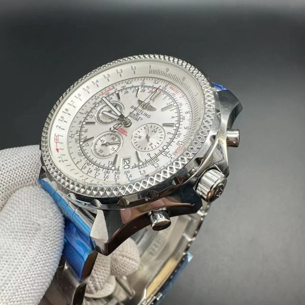 Swiss AAA Replica Breitling Bentley Motors T A25363 – 47mm Chronograph Watch With White Dial & Stainless Steel Bracelet