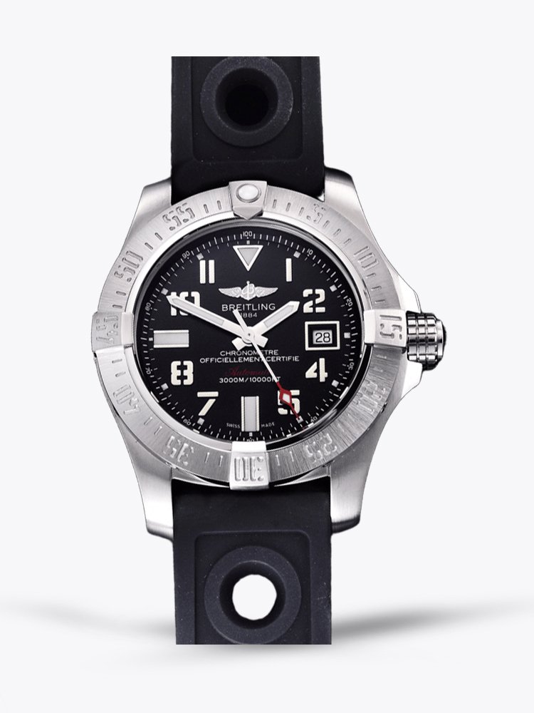 Swiss Breitling Avenger II Seawolf A1733110.BC31 Replica Men’s 45mm Watch – Black Dial & Rubber Strap