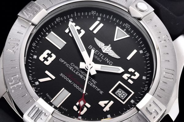 Swiss Breitling Avenger II Seawolf A1733110.BC31 Replica Men’s 45mm Watch – Black Dial & Rubber Strap