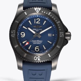 Swiss Replica Breitling Superocean M17368D71C1S1 46mm Blue Dial Diver Watch With Sapphire Glass And Rubber Strap