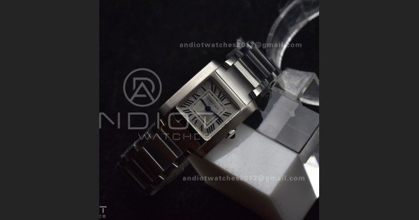 Tank Francaise Small SS KRF 1:1 Best Edition White Dial on SS Bracelet Ronda Quartz