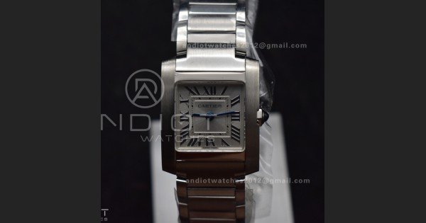 Tank Francaise Small SS KRF 1:1 Best Edition White Dial on SS Bracelet Ronda Quartz