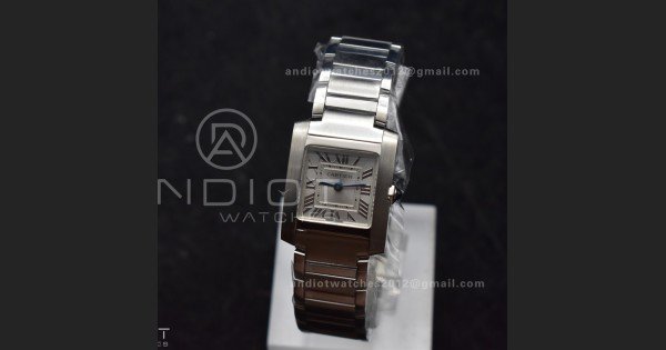 Tank Francaise Small SS KRF 1:1 Best Edition White Dial on SS Bracelet Ronda Quartz