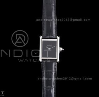 Tank Must 22mm SS AF Best Edition Black Dial On Black Leather Ronda Quartz