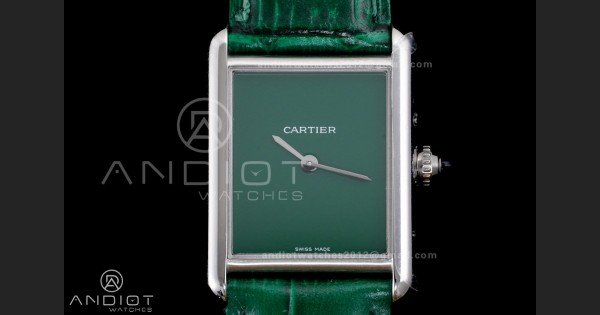 Tank Must 25.5mm AF SS Best Edition Green Dial On Green Leather Ronda Quartz