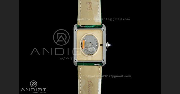 Tank Must 25.5mm AF SS Best Edition Green Dial On Green Leather Ronda Quartz