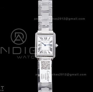 Tank Solo 31x24.4mm AF SS White Dial on SS Bracelet Ronda Quartz