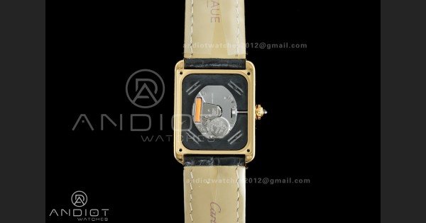 Tank Solo Ladies 24.4mm YG AF 1:1 Best Edition White Dial on Black Croco Leather Strap Ronda Quartz