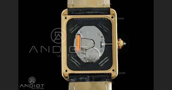 Tank Solo Ladies 24.4mm YG AF 1:1 Best Edition White Dial on Black Croco Leather Strap Ronda Quartz