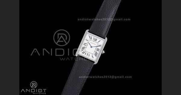 Tank Solo Ladies 27.4mm SS AF 1:1 Best Edition White Dial on Black Leather Strap Ronda Quartz