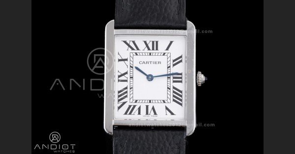 Tank Solo Ladies 27.4mm SS AF 1:1 Best Edition White Dial on Black Leather Strap Ronda Quartz