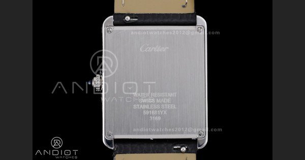 Tank Solo Ladies 27.4mm SS AF 1:1 Best Edition White Dial on Black Leather Strap Ronda Quartz