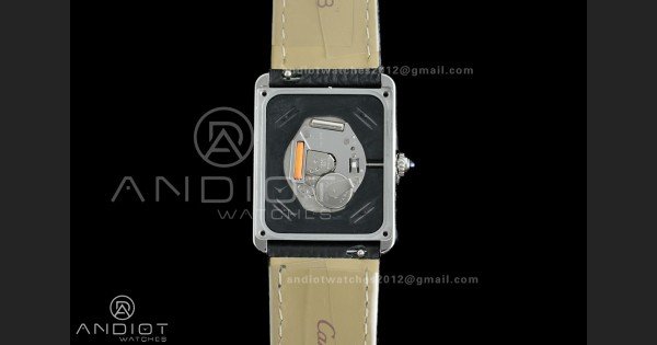 Tank Solo Ladies 27.4mm SS AF 1:1 Best Edition White Dial on Black Leather Strap Ronda Quartz