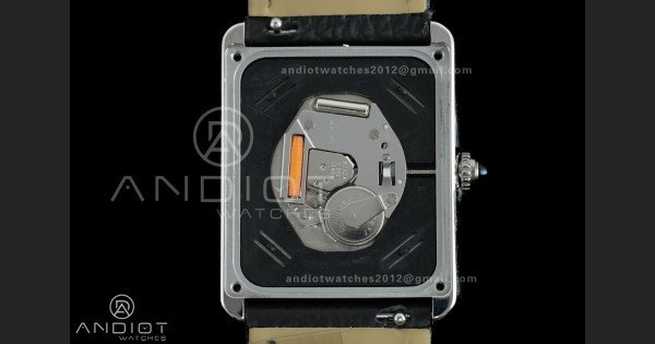 Tank Solo Ladies 27.4mm SS AF 1:1 Best Edition White Dial on Black Leather Strap Ronda Quartz