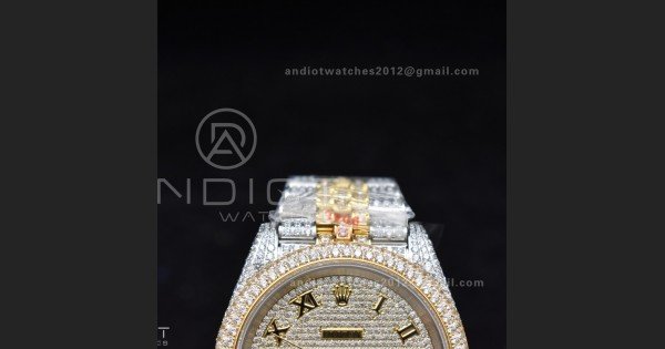 TWD 41mm Best Version Diamond DateJust Roman Dial 2 Tone Yellow Gold