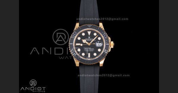 Yacht-Master 42mm 226658 VSF 1:1 Best Edition 3D Black Ceramic Bezel on Black Rubber Strap VS3235 V2 (Gain Weight)