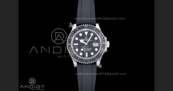 Yacht-Master 42mm 226659 SS QF 1:1 Best Edition 3D Black Ceramic Bezel on Oysterflex Strap SH3235 (Weighted)