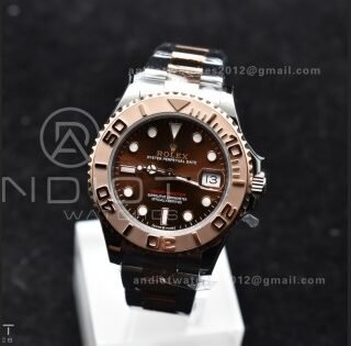 Yacht-Master RG 37mm 268621 CVSF 1:1 Best Edition Brown Dial 316L SS Case and Bracelet A2824